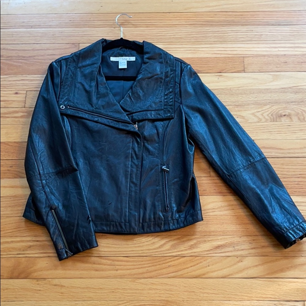Black Leather Zip Jacket